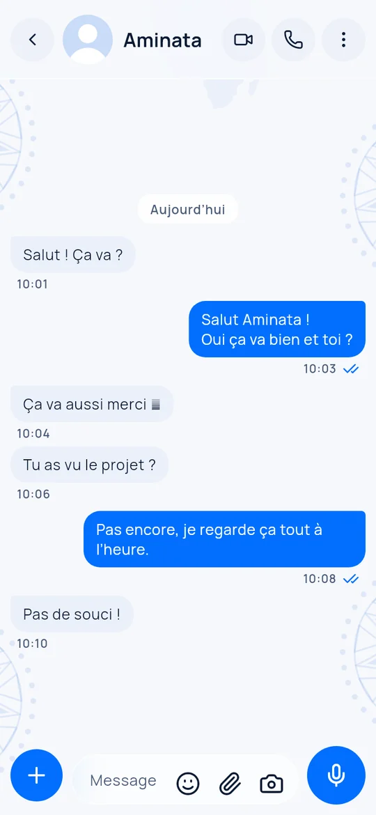 Une conversation dans Kanga